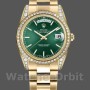 Replica Rolex Day-Date 36 mm Unisex-118388-Giallo Oro-Giallo Quadrante Verde Indice Verde