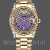 Replica Rolex Day-Date 36mm Unisex-118388-Oro giallo-Calendario Viola Quadrante Viola<br />