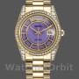 Replica Rolex Day-Date 36mm Unisex-118388-Oro giallo-Calendario Viola Quadrante Viola<br />