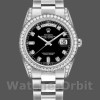 Replica Rolex Day-Date 36mm Unisex-118389-Ghiera con diamanti-Calendario nero Nero<br />