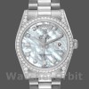 Replica Rolex Day-Date 36 mm Unisex-118389-Ghiera di diamanti-MOP Quadrante bianco MOP