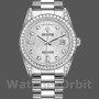 Replica Rolex Day-Date 36 mm Unisex-118389-Argento Giubileo Quadrante di diamanti Argento