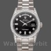 Replica Rolex Day-Date 36mm Unisex-118389-oro bianco-quadrante nero con diamanti Nero<br />