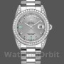Replica Rolex Day-Date 36 mm Unisex-118389-Dal quadrante bianco-argento Argento