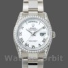 Replica Rolex Day-Date 36mm Unisex-118389-Comparatore bianco con numeri romani Bianco