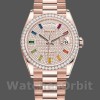 Replica Rolex Day-Date 36 mm Unisex-128345RBR-Diamond Paved Dial-Everose Gold Diamond Paved