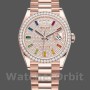 Replica Rolex Day-Date 36 mm Unisex-128345RBR-Diamond Paved Dial-Everose Gold Diamond Paved