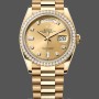 Replica Rolex Day-Date 36 mm Unisex-128348RBR-Champagne Quadrante di diamanti-Oro giallo Champagne