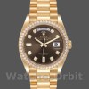Replica Rolex Day-Date 36 mm Unisex-128348RBR-Comparto grigio scuro-Giallo Oro Grigio Unisex