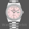 Replica Rolex Day-Date 36mm Unisex-128349RBR-Calare opale rosa-Ghiera con diamanti Rosa