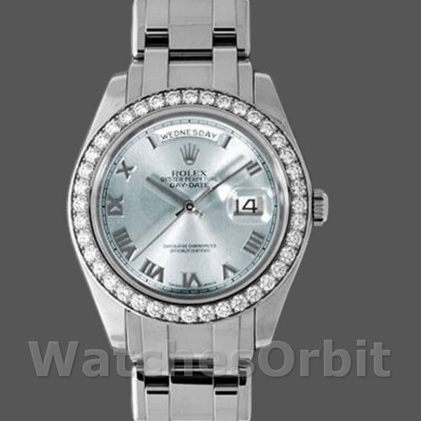 Replica Rolex Day-Date-18946 da uomo, 39 mm, quadrante romano blu ghiaccio, Edizione speciale, Uomo Blu ghiaccio