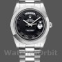 Replica Rolex Day-Date-218206, 41 mm, Platino, Quadrante nero concentrico, Uomo Nero