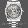 Replica Rolex Day-Date-218206, 41 mm, platino, quadrante rodiato grigio concentrico con numeri romani, Uomo Grigio