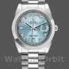 Replica Rolex Day-Date-218206, 41 mm, platino, quadrante blu ghiaccio con diamanti, Uomo Blu Ghiaccio
