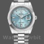 Replica Rolex Day-Date-218206, 41 mm, platino, quadrante blu ghiaccio con diamanti, Uomo Blu Ghiaccio