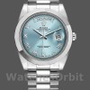Replica Rolex Day-Date-218206, 41 mm, quadrante blu ghiaccio con numeri romani, platino, Uomo Blu Ghiaccio