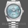 Replica Rolex Day-Date-218206, 41 mm, quadrante blu ghiaccio con numeri romani, platino, Uomo Blu Ghiaccio