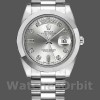 Replica Rolex Day-Date-218206, 41 mm, platino, quadrante argento con diamanti, Uomo Argento