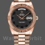 Replica Rolex Day-Date-218235, 41 mm, oro rosa, quadrante nero concentrico arabo, Uomo Nero
