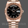 Replica Rolex Day-Date-218235 da uomo, 41 mm, oro rosa, quadrante nero, nero da uomo