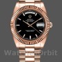 Replica Rolex Day-Date-218235 da uomo, 41 mm, oro rosa, quadrante nero, nero da uomo