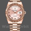 Replica Rolex Day-Date-218235 da uomo, 41 mm, quadrante rosa con numeri romani, oro rosa, uomo rosa
