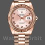 Replica Rolex Day-Date-218235 da uomo, 41 mm, quadrante rosa con numeri romani, oro rosa, uomo rosa