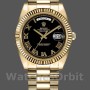 Replica Rolex Day-Date-218238 da uomo, 41 mm, oro giallo, quadrante nero con numeri romani, nero da uomo