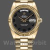 Replica Rolex Day-Date-218238, 41 mm, oro giallo, quadrante nero a cerchi concentrici, Uomo Nero