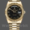 Replica Rolex Day-Date-218238 da uomo, 41 mm, oro giallo, quadrante nero Wave, Nero da Uomo
