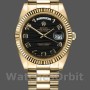 Replica Rolex Day-Date-218238 da uomo, 41 mm, oro giallo, quadrante nero Wave, Nero da Uomo
