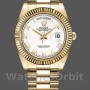 Replica Rolex Day-Date-218238 da uomo, 41 mm, quadrante bianco con numeri romani, oro giallo, bianco da uomo