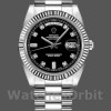 Replica Rolex Day-Date-218239, 41 mm, oro bianco, quadrante nero con diamanti, Uomo Nero