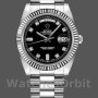 Replica Rolex Day-Date-218239, 41 mm, oro bianco, quadrante nero con diamanti, Uomo Nero