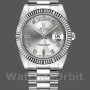 Replica Rolex Day-Date-218239, 41 mm, oro bianco, quadrante argento con diamanti, Uomo Argento
