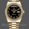 Replica Rolex Day-Date-218348 da uomo, 41 mm, quadrante nero romano, Nero da uomo