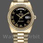 Replica Rolex Day-Date-218348 da uomo, 41 mm, quadrante nero romano, Nero da uomo
