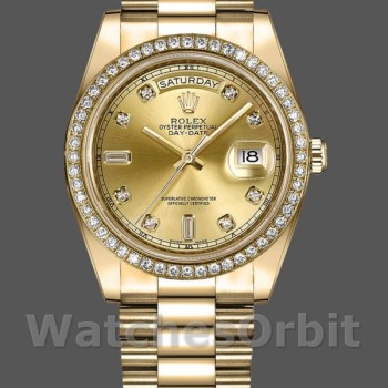 Replica Rolex Day-Date-218348, 41 mm, quadrante champagne con diamanti, Uomo Champagne