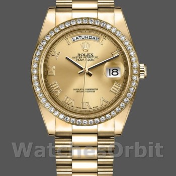 Replica Rolex Day-Date-218348 da uomo, 41 mm, quadrante romano champagne, Champagne da uomo