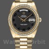 Replica Rolex Day-Date-218348, 41 mm, quadrante nero a cerchi concentrici, Uomo Nero