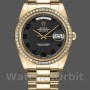 Replica Rolex Day-Date-218348, 41 mm, quadrante nero a cerchi concentrici, Uomo Nero