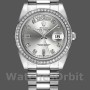 Replica Rolex Day-Date-218349, 41 mm, quadrante argento con diamanti, Uomo Argento