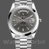 Replica Rolex Day-Date-228206, 40 mm, quadrante grigio rodio scuro, platino, Uomo, grigio