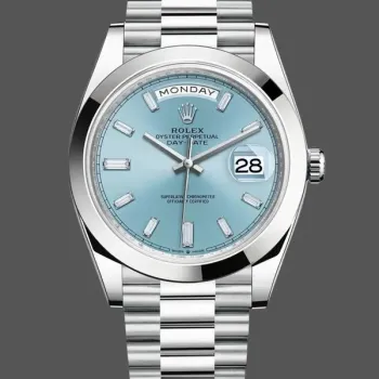 Replica Rolex Day-Date-228206, 40 mm, platino, quadrante blu ghiaccio, Uomo, blu ghiaccio