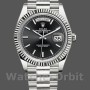 Replica Rolex Day-Date-228239 da uomo, 40 mm, quadrante nero, lunetta scanalata, nero da uomo