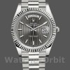 Replica Rolex Day-Date-228239, 40 mm, quadrante grigio rodio scuro, lunetta scanalata, uomo grigio