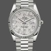 Replica Rolex Day-Date-228239, 40 mm, quadrante grigio meteorite, lunetta scanalata, grigio uomo