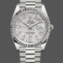 Replica Rolex Day-Date-228239, 40 mm, quadrante grigio meteorite, lunetta scanalata, grigio uomo