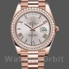 Replica Rolex Day-Date-228345RBR, 40 mm, quadrante romano Sundust, lunetta con diamanti, Uomo Sundust