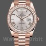 Replica Rolex Day-Date-228345RBR, 40 mm, quadrante romano Sundust, lunetta con diamanti, Uomo Sundust